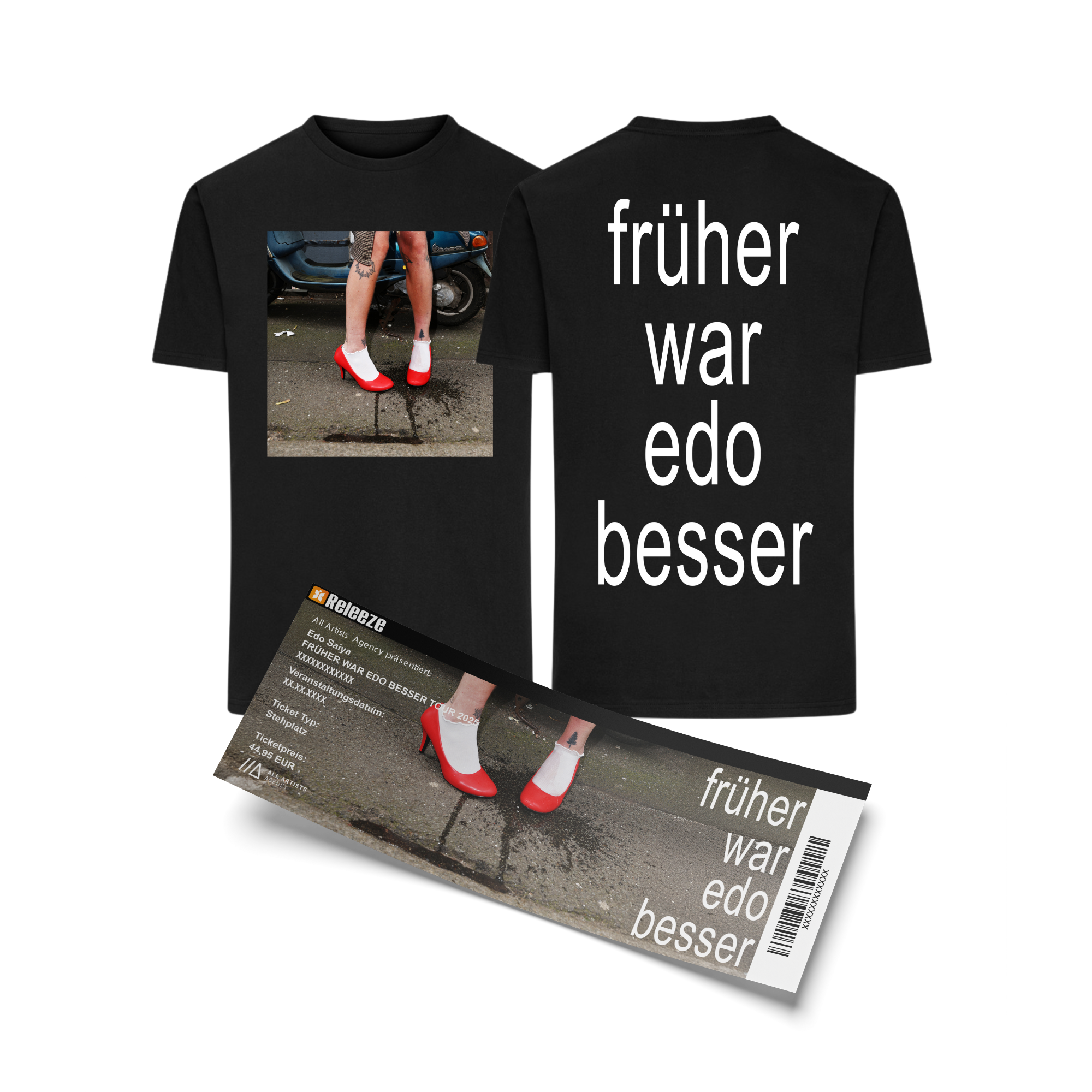 FRÜHER WAR EDO BESSER TOUR 2025 - Ticket & Shirt Bundle Schwarz - Leipzig